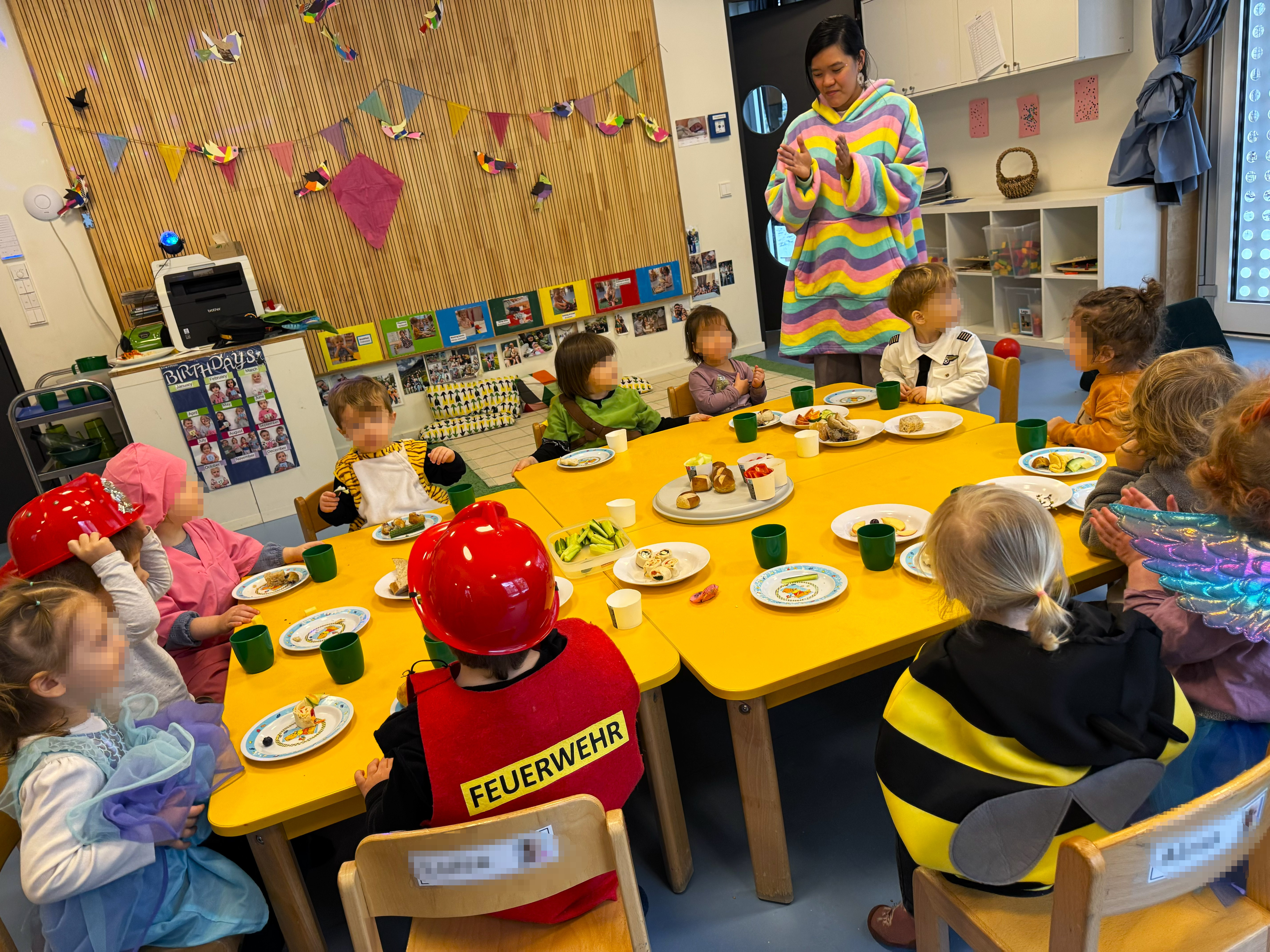 Eine unserer Kindergartengruppen bei der Faschingsfeier